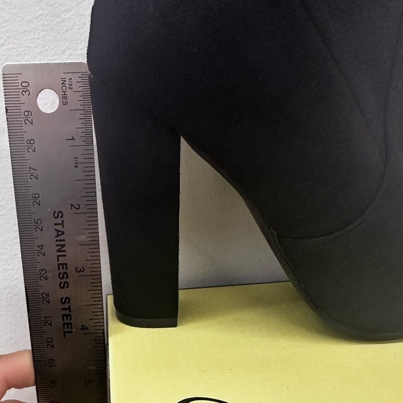 Black Over The Knee Boots Pointed Toe - Picture 8 of 8